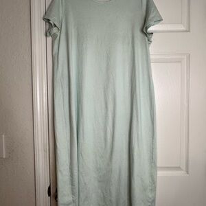 Lands' End Mint Green Short Sleeve Midi Shift Dress